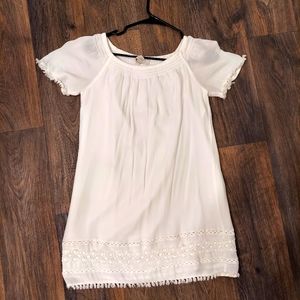Loft XS Petite White Babydoll Style Dress